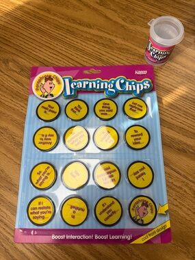 Kagan Learning Chips Magnetic Conversation Prompts - Yellow/Blue/Pink